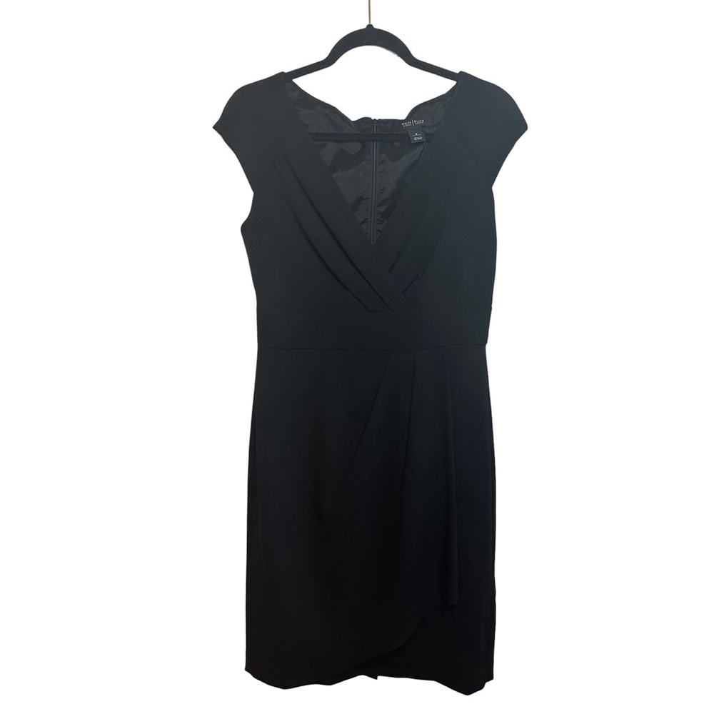 Women's White House Black Market Black Cap Sleeve Sheath Dress Size 8